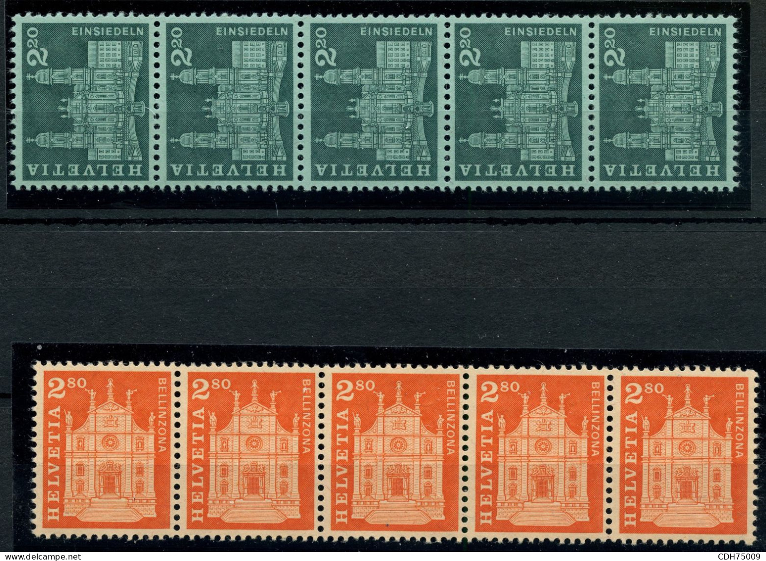 SUISSE - 421 - 423 - 425 - 426  ROULETTES DE 5 TIMBRES AVEC NUMERO ** - Ongebruikt