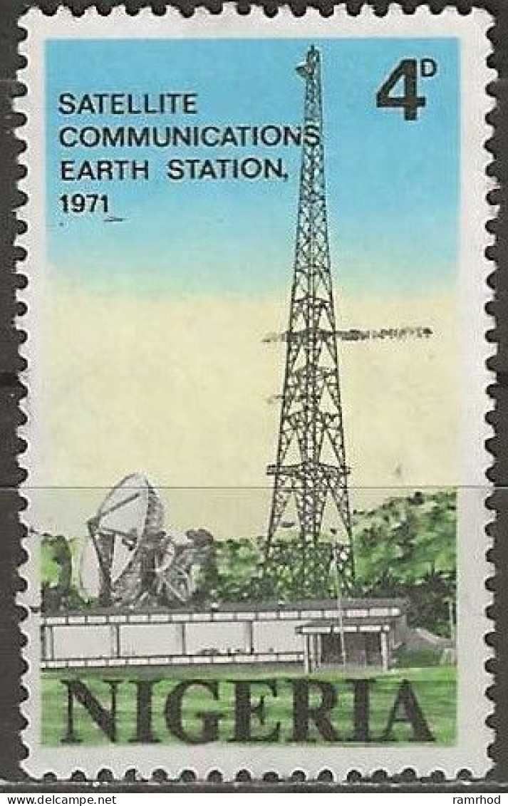 NIGERIA 1971 Opening Of Nigerian Earth Satellite Station - 4d - Mast And Dish Aerial FU - Nigeria (1961-...)