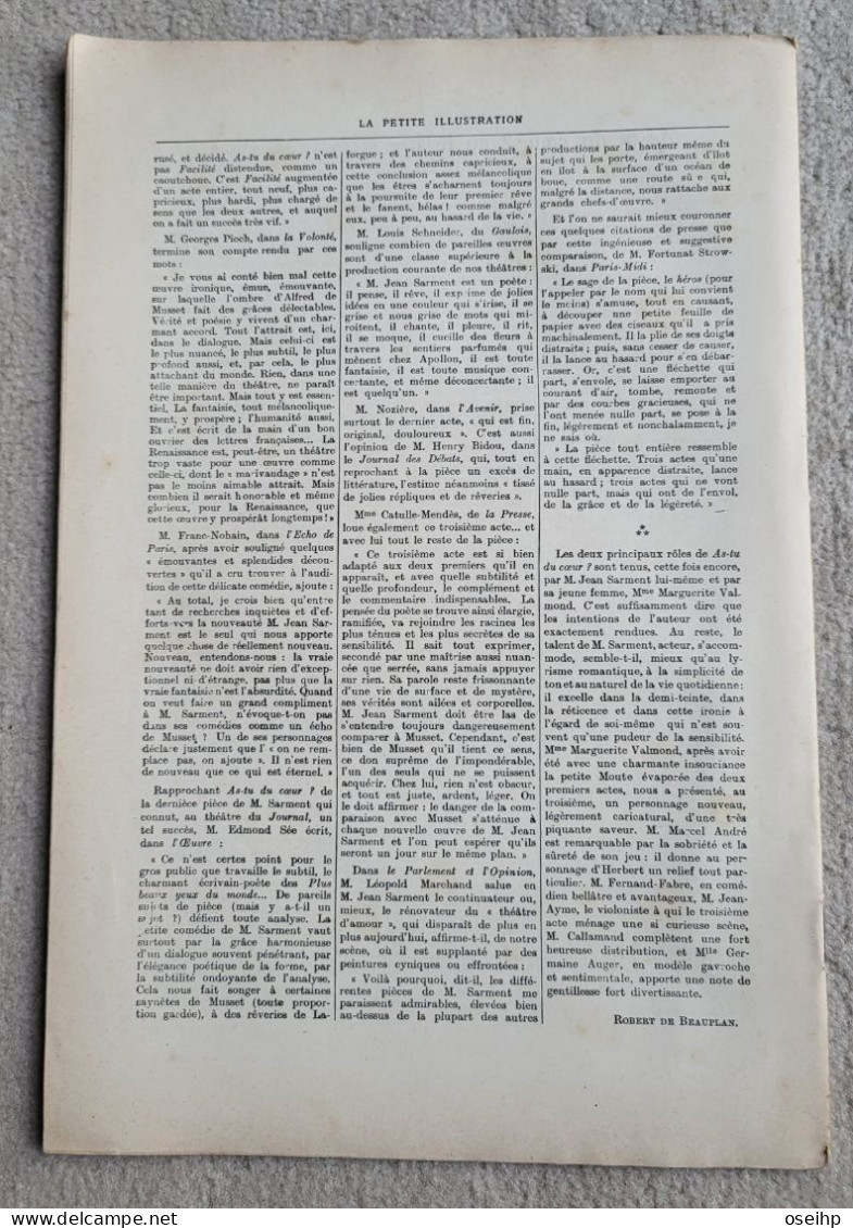 AS TU DU COEUR ? Comédie En Trois Actes Jean Sarment 1926 Pièce Théâtre - Auteurs Français