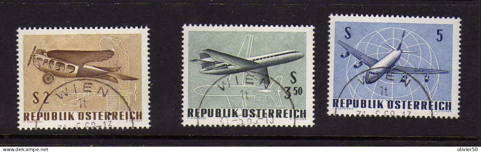 Autriche - (1968)  - Cinquantenaire De La Poste Aerienne - Obliteres - Used Stamps