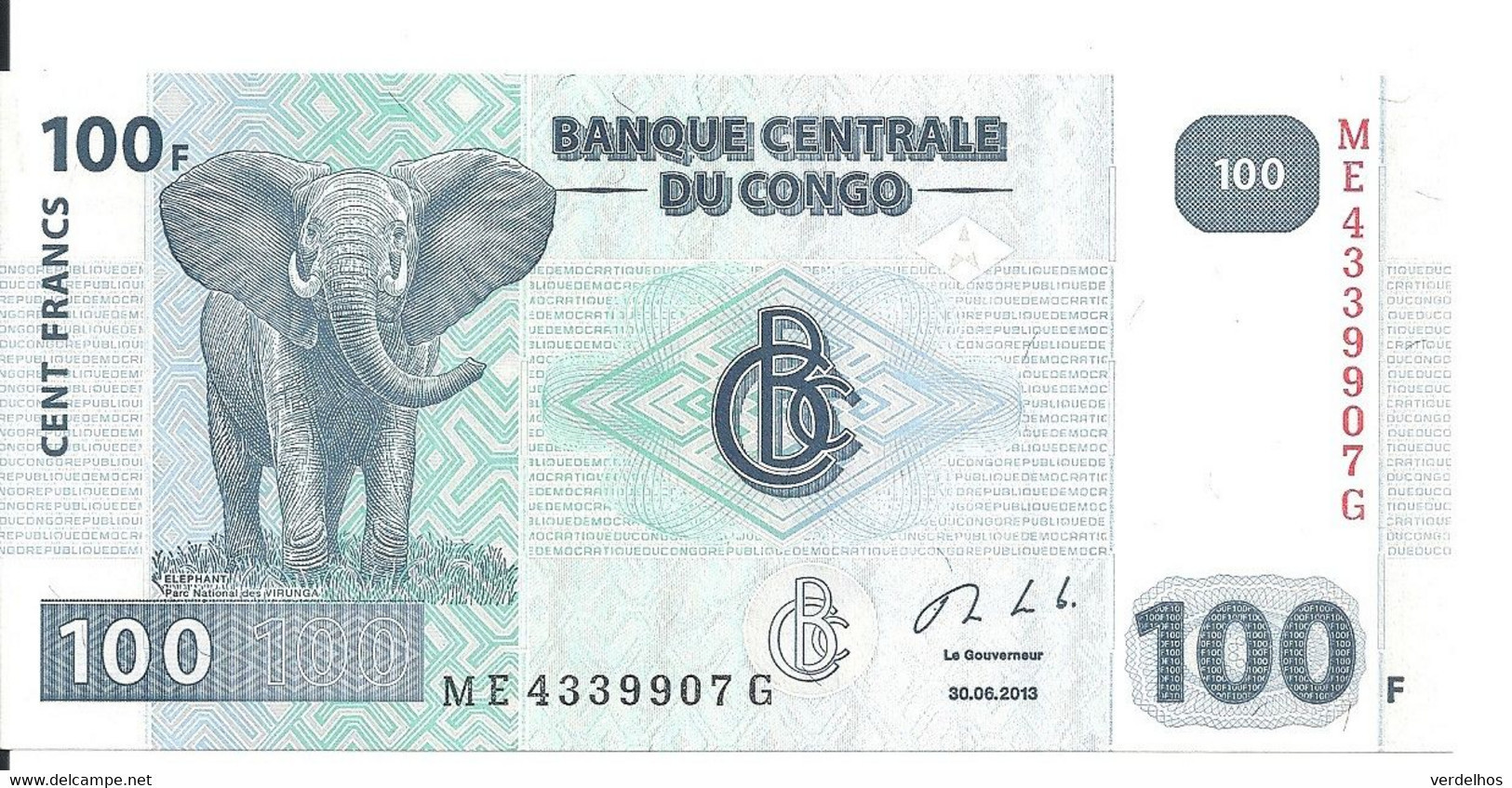 CONGO 100 FRANCS 2013 UNC P 98 B - Ohne Zuordnung