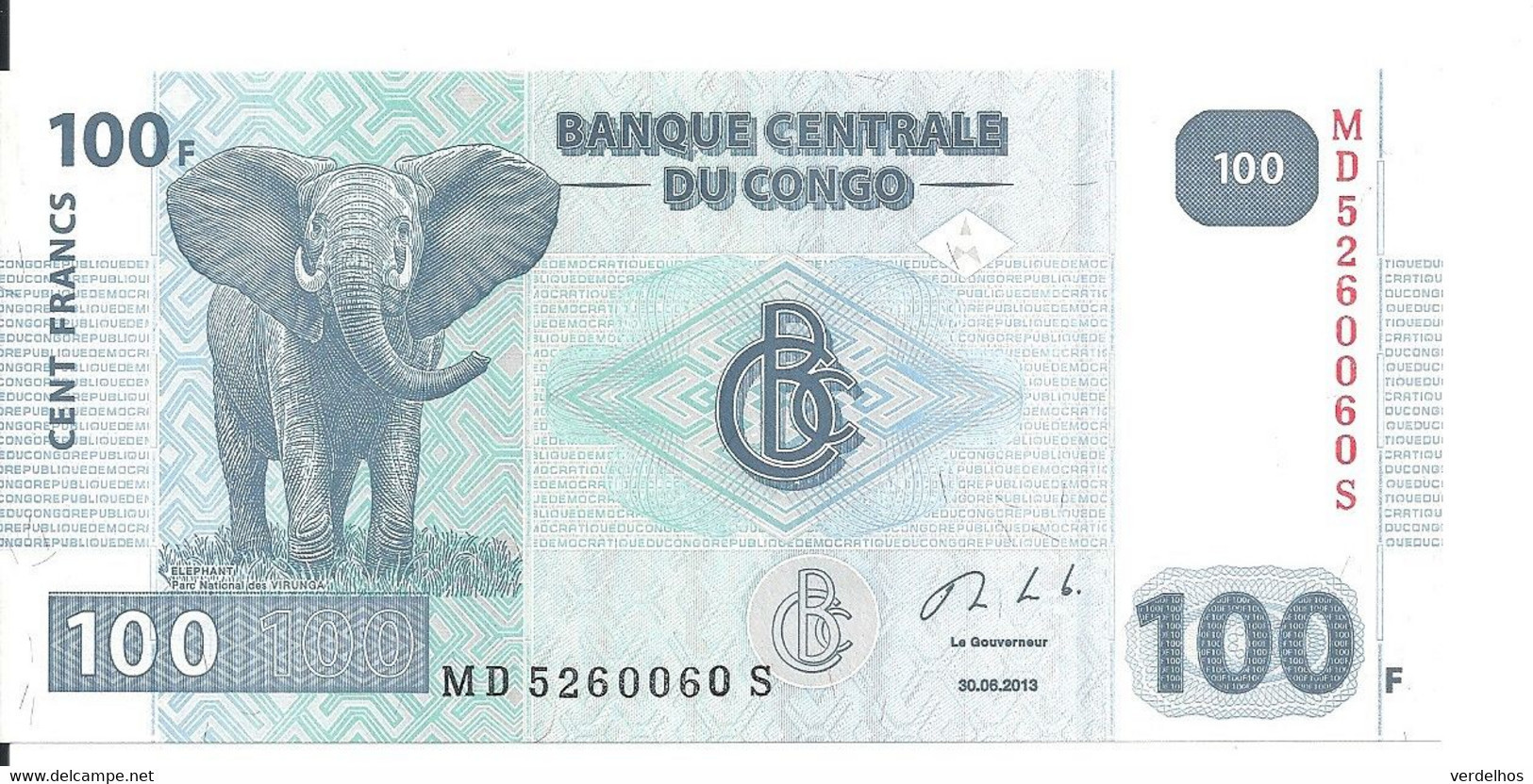 CONGO 100 FRANCS 2013 UNC P 98 B - Ohne Zuordnung