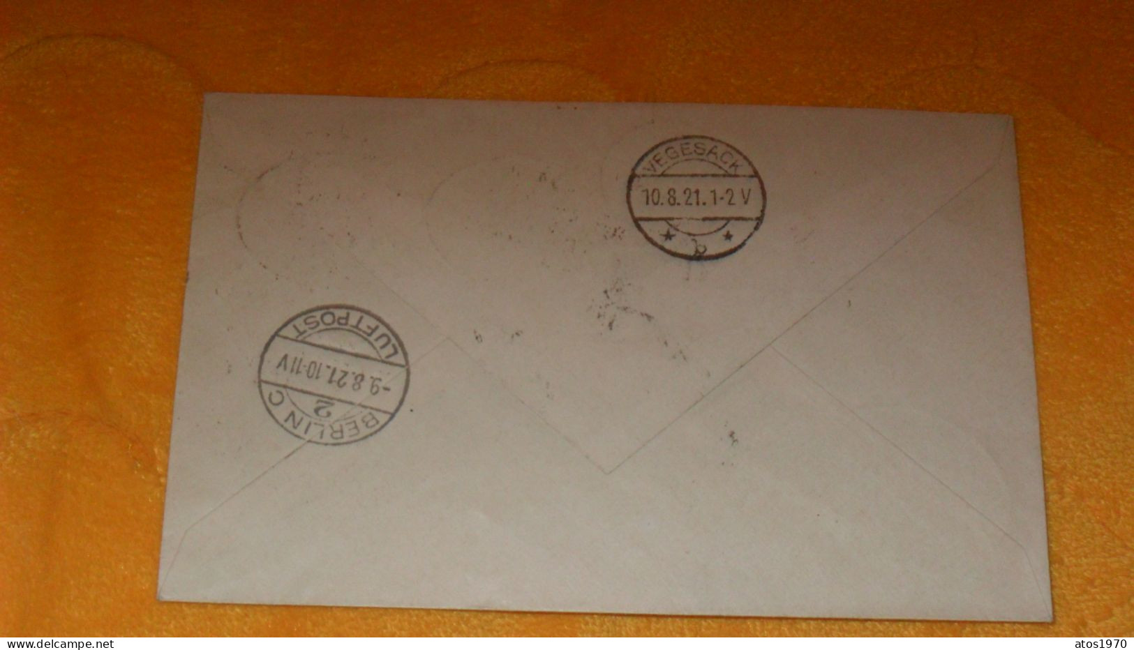 ENVELOPPE ANCIENNE DE 1921../ RECOMMANDE R 647A DANZIG 5 + CACHETS DANZIG LUFTPOST POUR VEGESACK + TIMBRES X3 - Covers & Documents