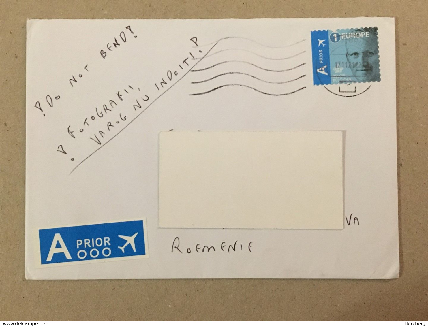 Belgie Belgique Used Letter Stamp On Cover Priority Philippe Of Belgium King Stamp 2021 - Otros & Sin Clasificación
