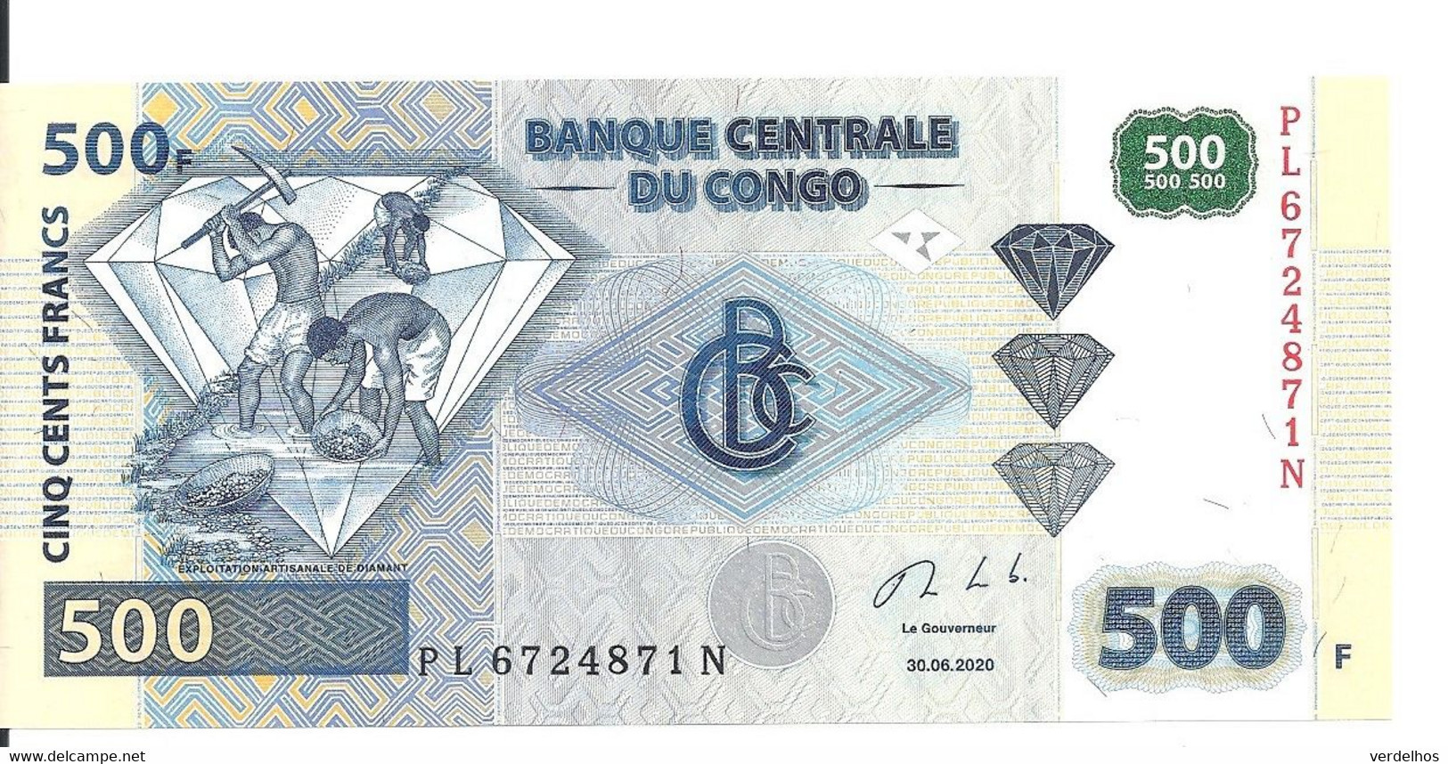 CONGO 500 FRANCS 2020 UNC P 96 C - Sin Clasificación