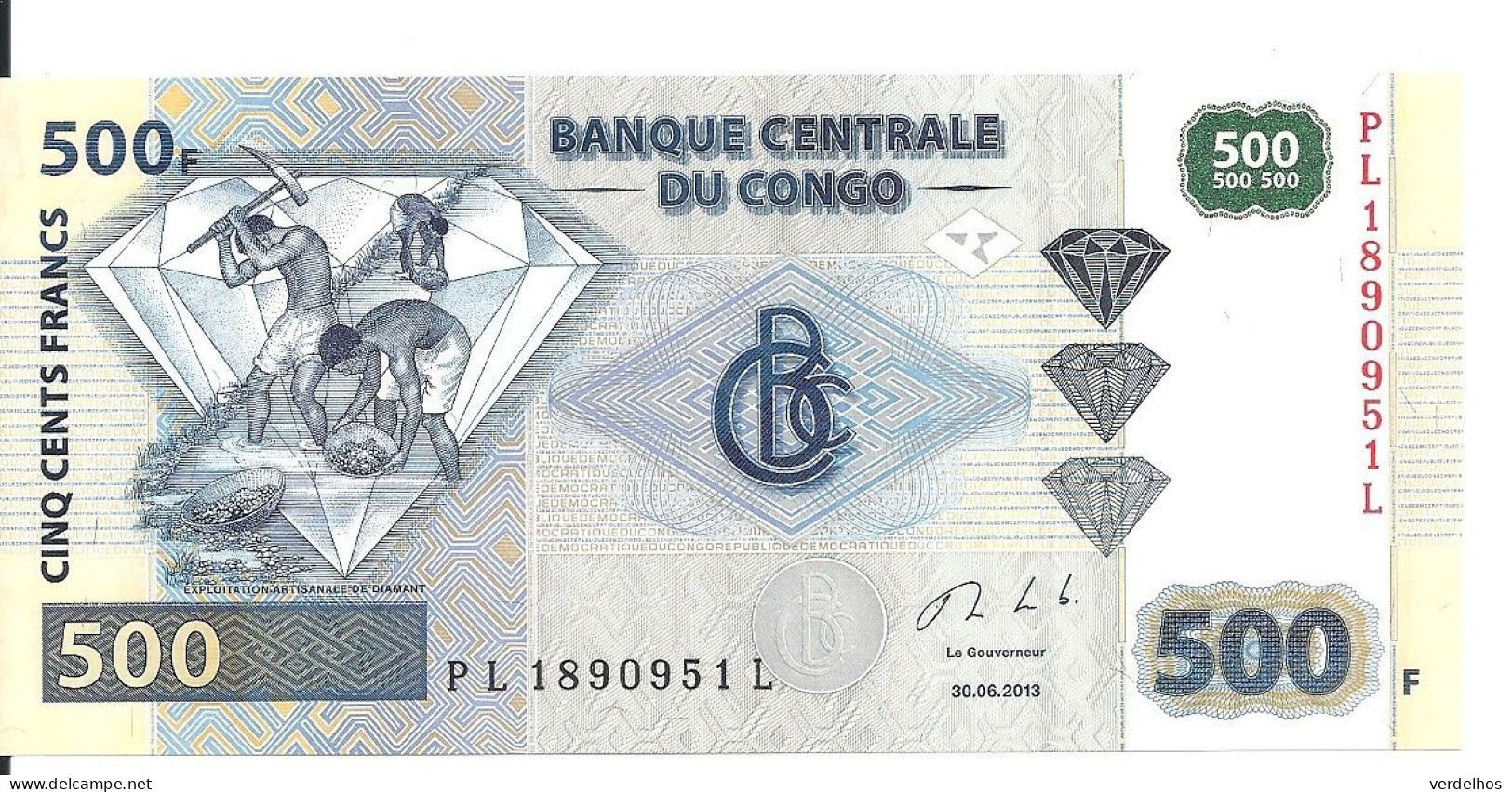 CONGO 500 FRANCS 2013 UNC P 96 B - Ohne Zuordnung