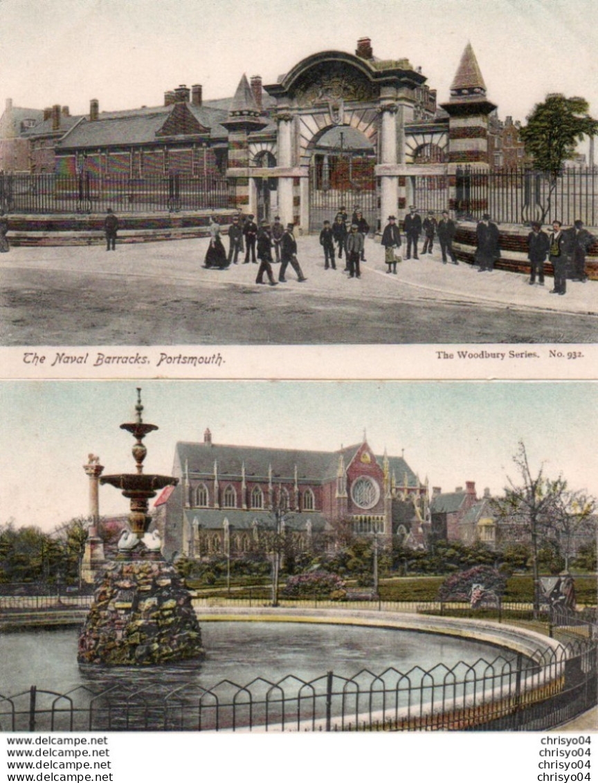 85Ct  Angleterre Portsmouth Lot Of 2 Old Postcards - Portsmouth