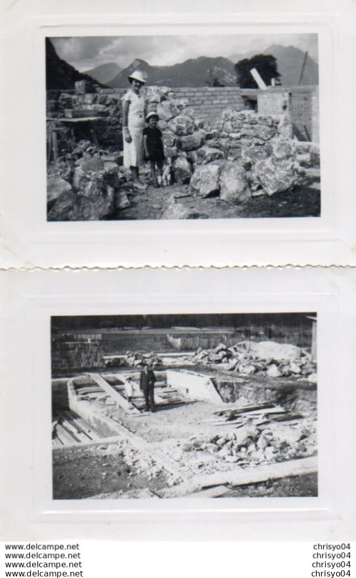 9-86Ve  74 Faverges Lot De 2 Photos La Maison En Construction Les Fouilles - Faverges