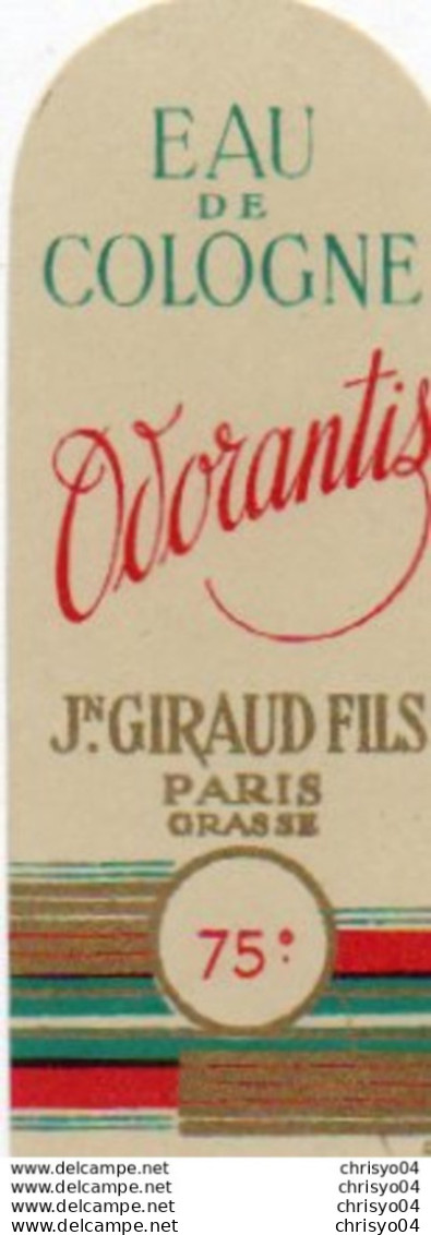 Etiquette Parfum Grasse Giraud Eau De Cologne Odorantis - Etiquettes