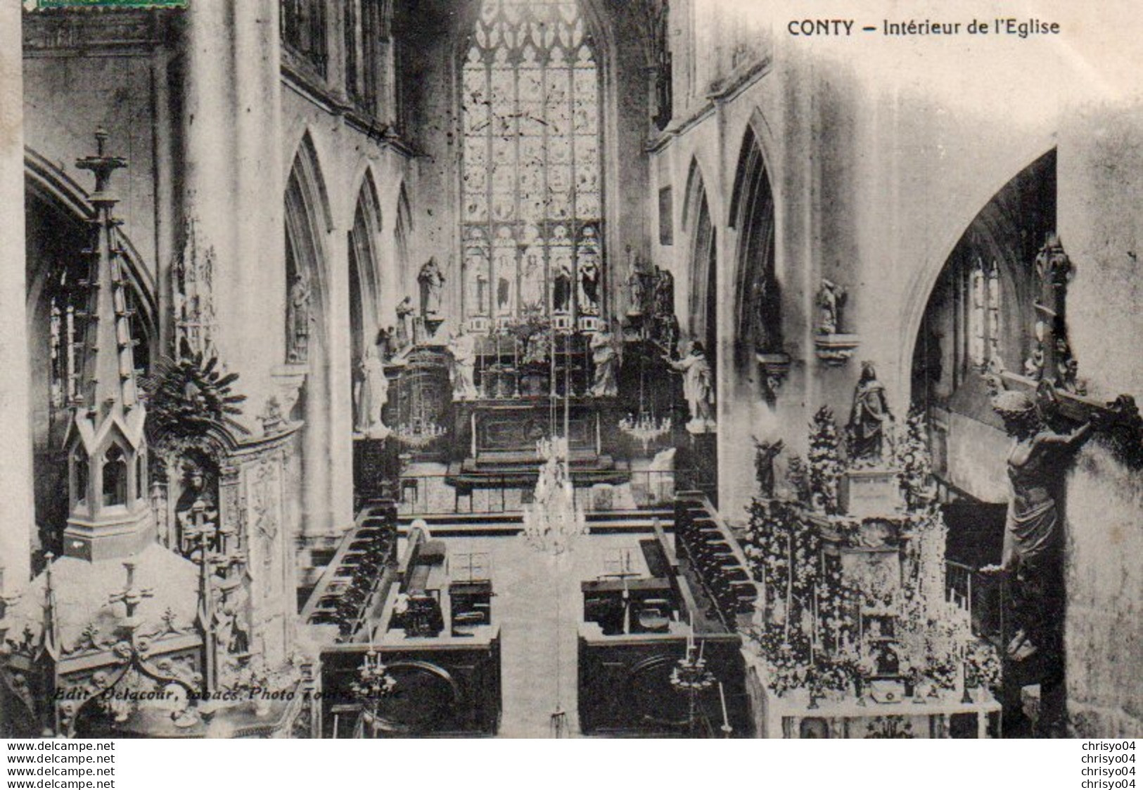 88Sv   80 Conty Interieur De L'église  (vue Pas Courante) - Conty
