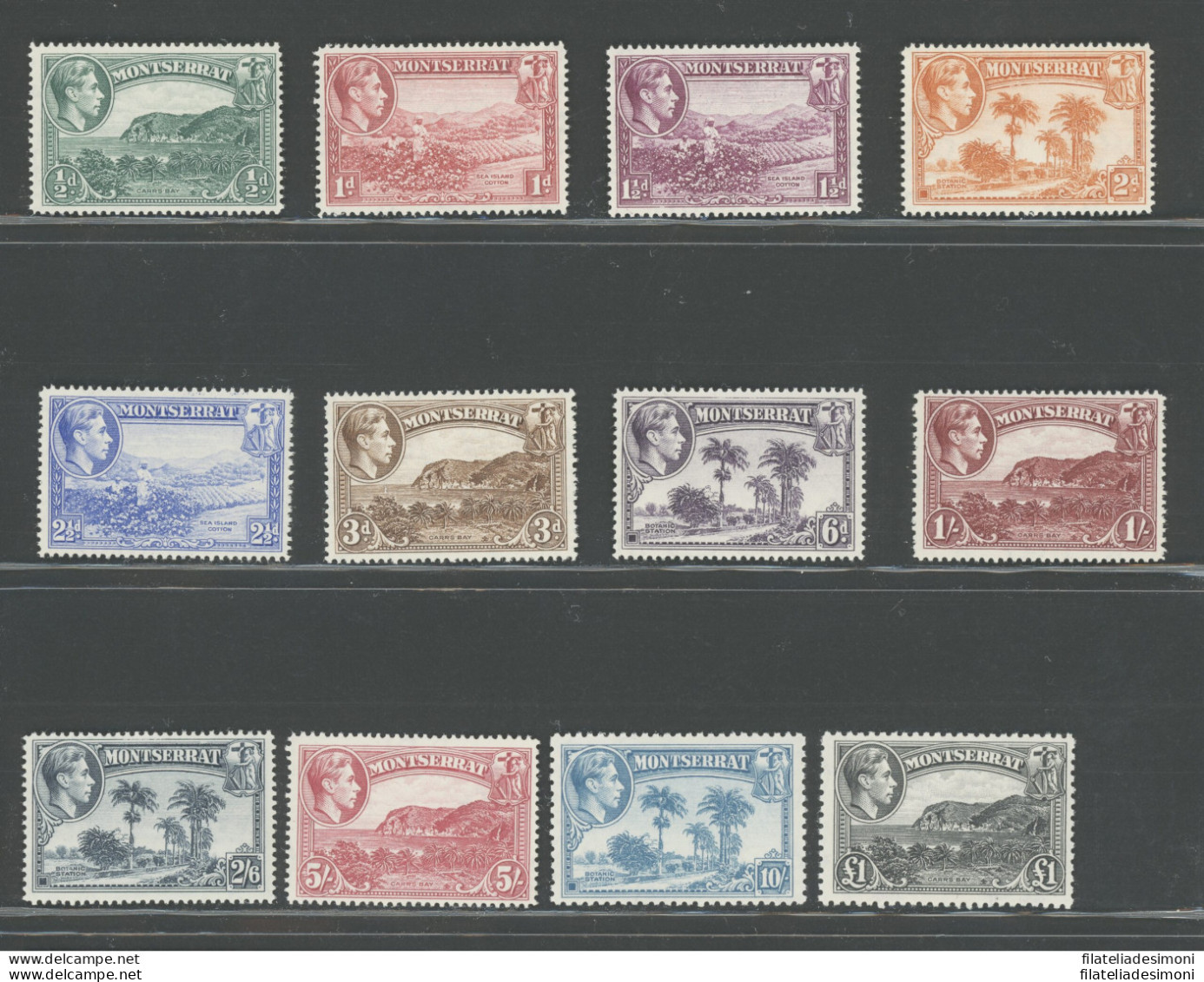 1938-48 Montserrat, Stanley Gibbons N. 101-12 - Serie Di 12 Valori - MNH** - Altri & Non Classificati