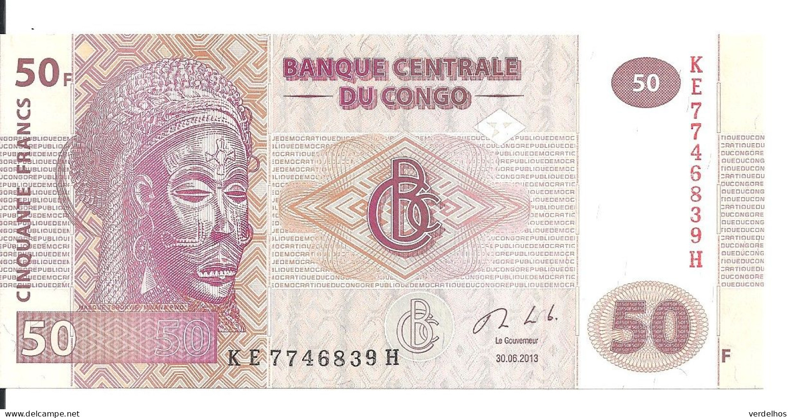 CONGO 50 FRANCS 2013 UNC P 97A - Zonder Classificatie