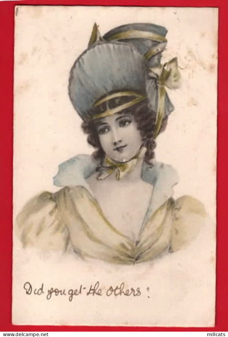 LOVELY ART NOUVEAU   GLAMOUR ART   LADY FANCY BONNET   Pu 1903 - Mode