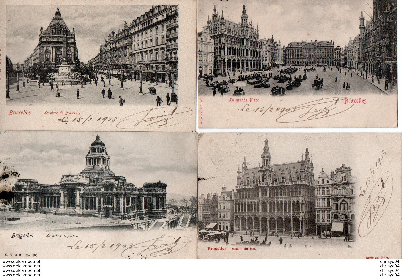 96Ve   Bruxelles Lot De 10 Cpa En 1903 - Sets And Collections