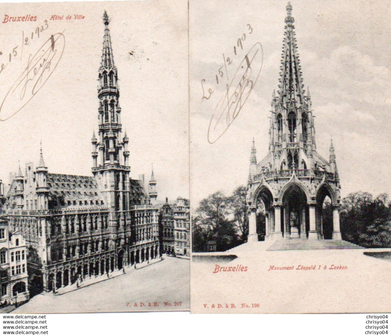 96Ve   Bruxelles Lot De 10 Cpa En 1903 - Sets And Collections