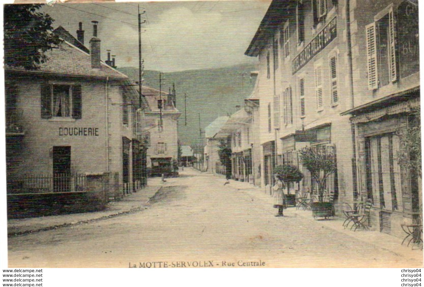 96Ve   73 La Motte Servolex Rue Centrale Cpa Toilée Colorisée - La Motte Servolex