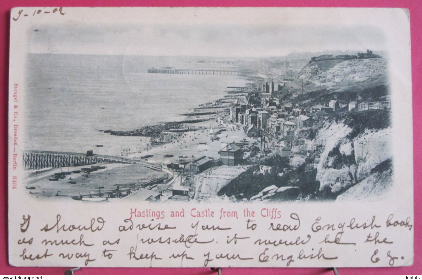 Visuel Très Peu Courant - Angleterre - Hastings And Castle From The Cliffs - CPA Précurseur 1902 - Hastings