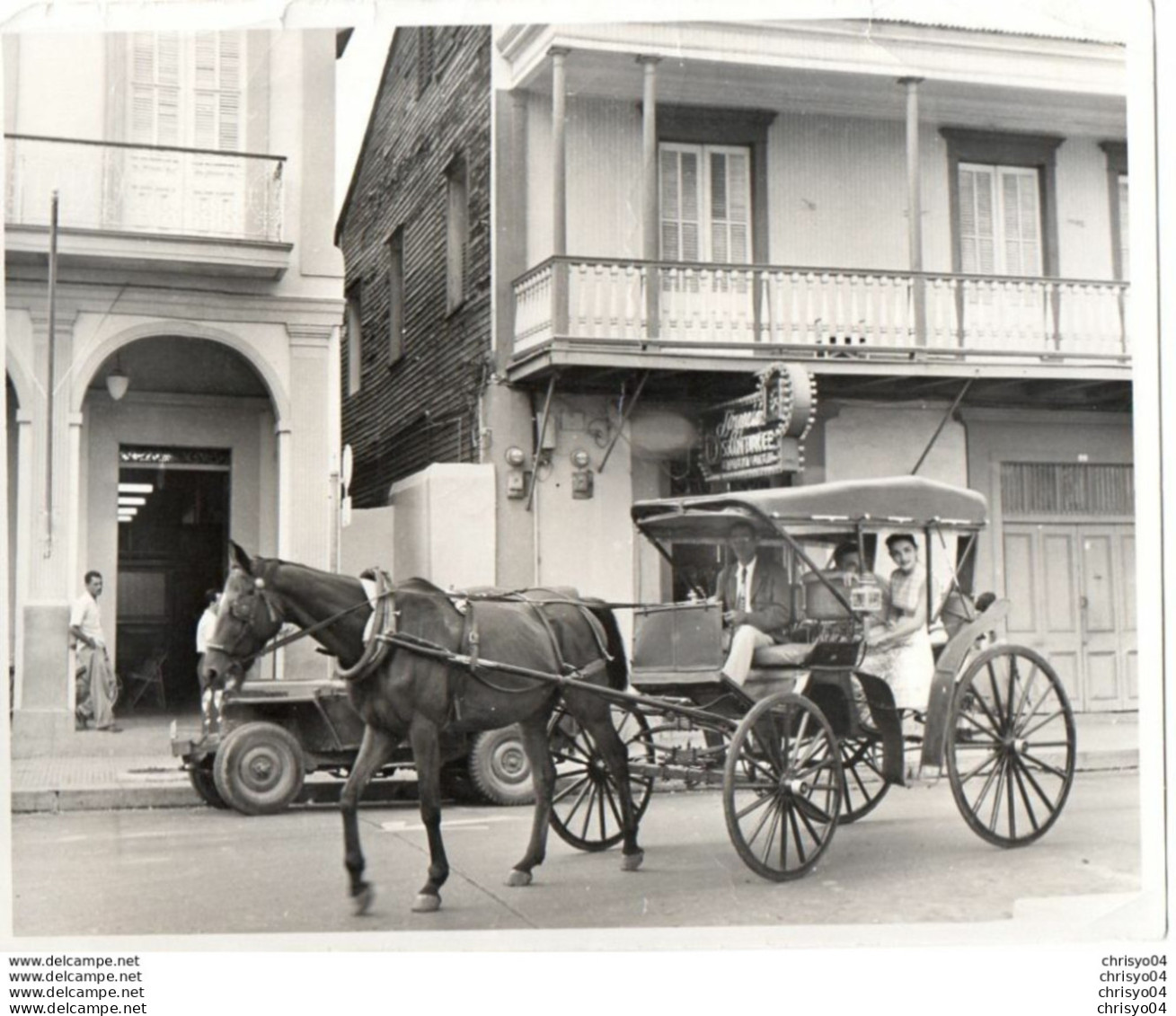 V48Pt  Grande Photo (25cm X20cm) USA Miami Floride Caleche Transport Des Touristes - Miami