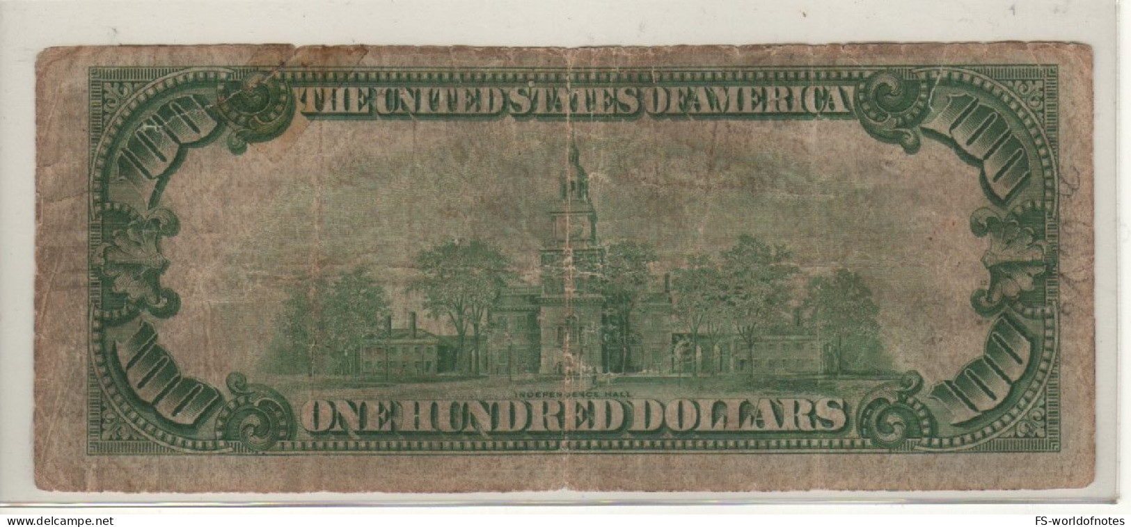 USA  Scarce  $ 100   "BANK OF ITALY" California  Dated 1929  Serie 13044  (Benjamin Franklin ) - California