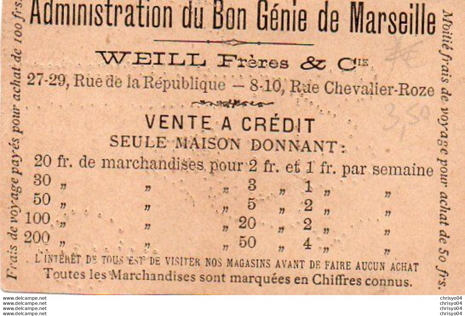 V12 96Hys   Marseille Bon Génie Vente à Crédit Image Chromos Poule Aux Oeufs D'or - Alcohols