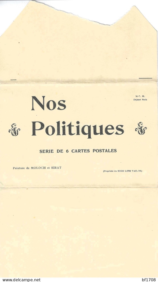 ILLUSTRATEURS - Série NOS POLITIQUES - Illustrateurs Moloch et Sirat - Les 6 cartes avec pochette