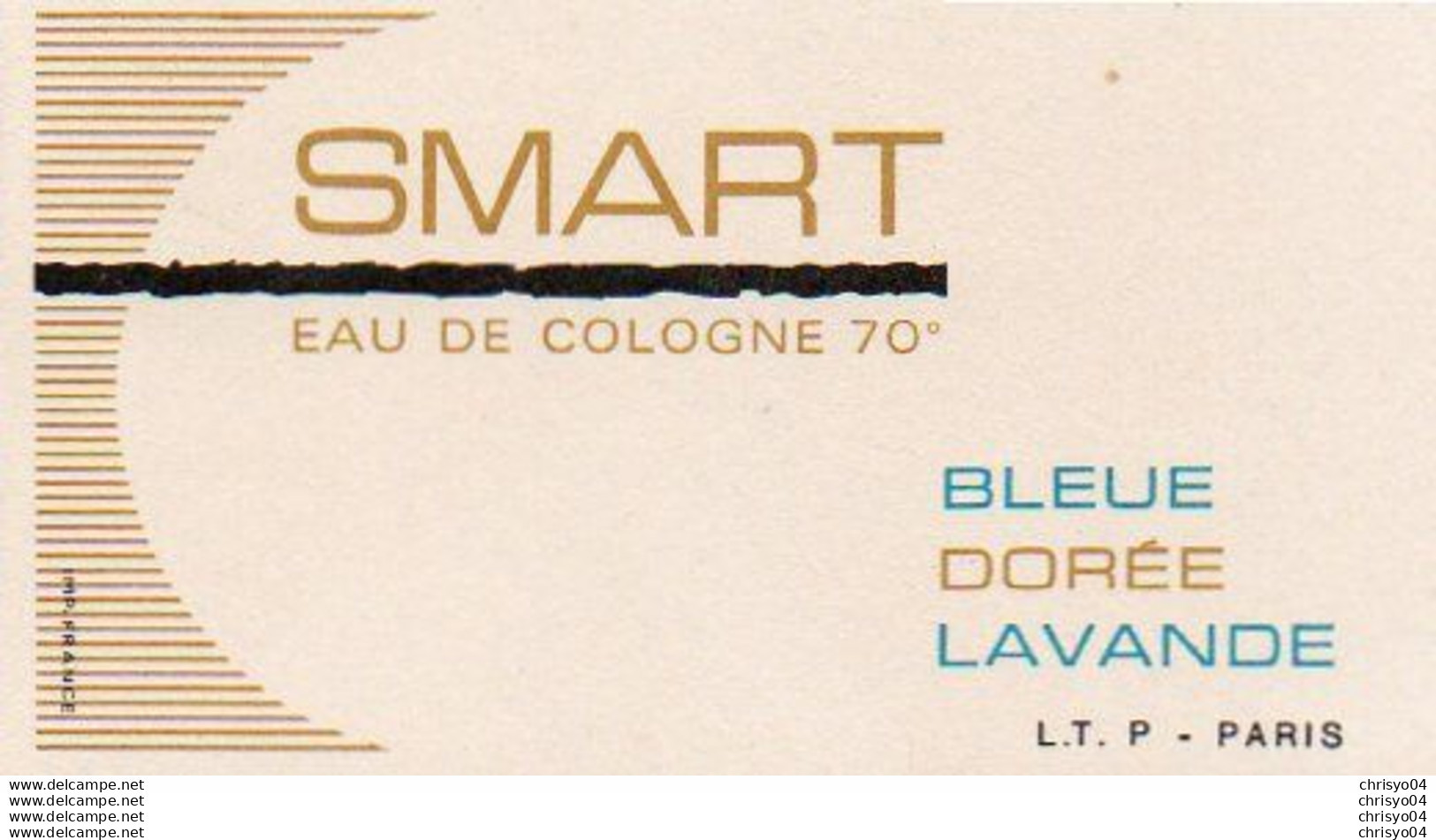 V11 96Hs  Carte Parfum Eau De Cologne Smart Bleue Dorée Lavande - Anciennes (jusque 1960)