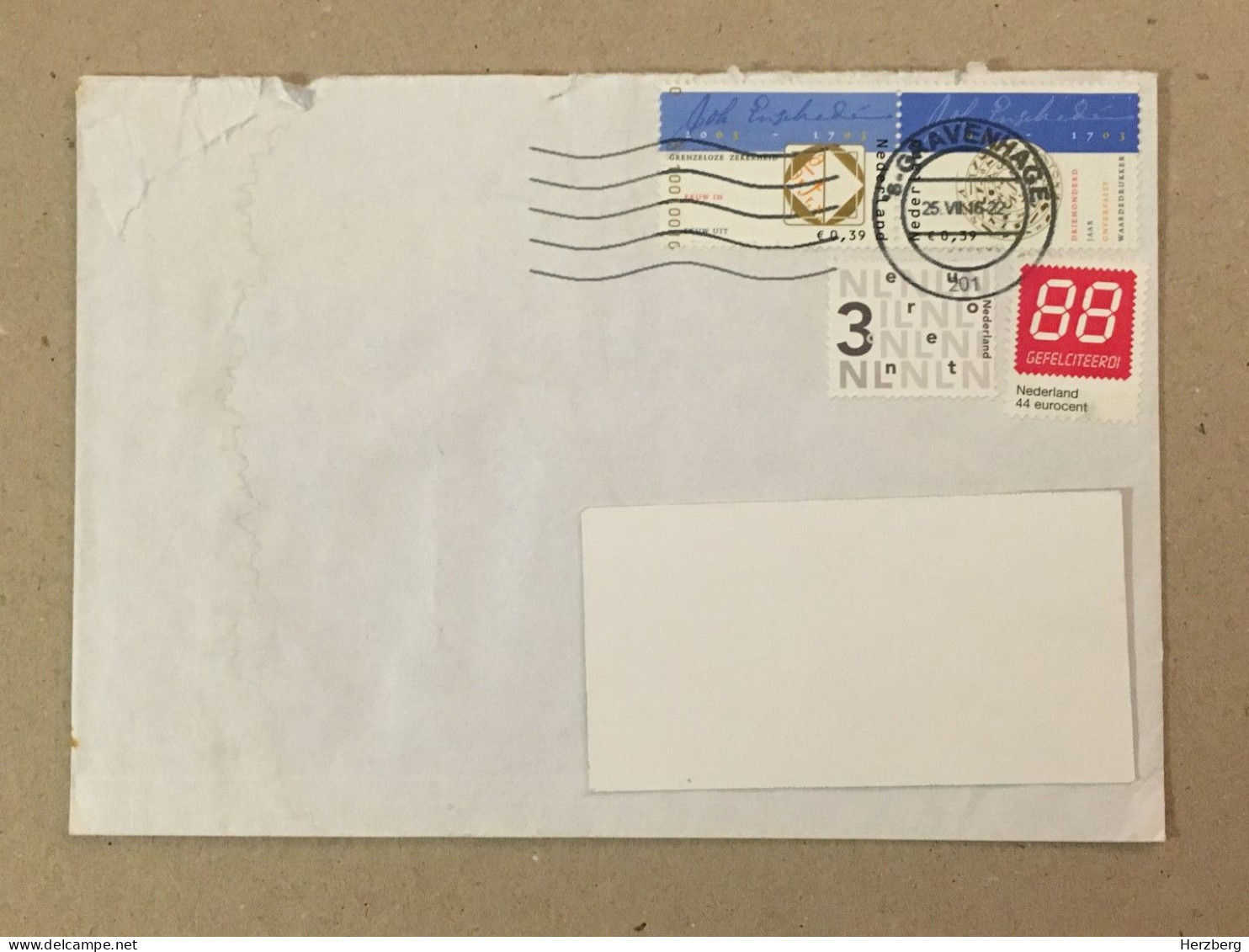 Netherlands Nederland  Used Letter Stamp On Cover Anniversary Jubilee 2016 - Sin Clasificación
