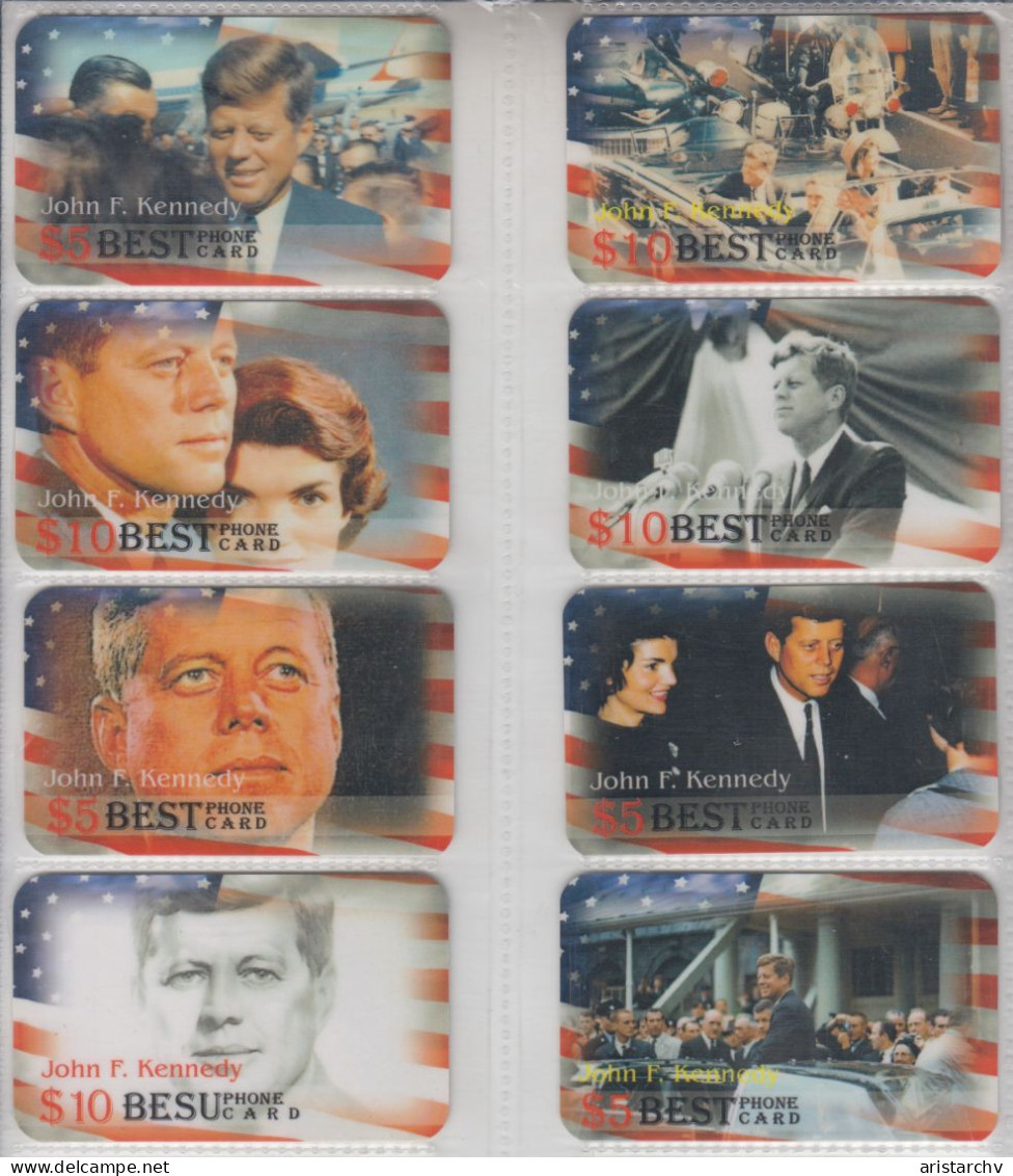 USA PRESIDENT JOHN F. KENNEDY SET OF 8 PHONE CARDS - Personaggi