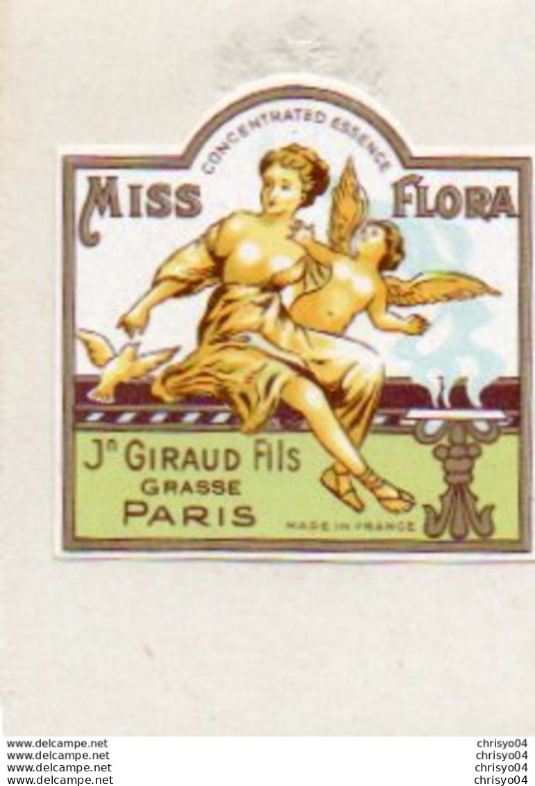 Etiquette Parfum Grasse Giraud Lot De 3 Etiquettes Enticing Perfumes Miss Flora Maflor (gaufrée) - Labels