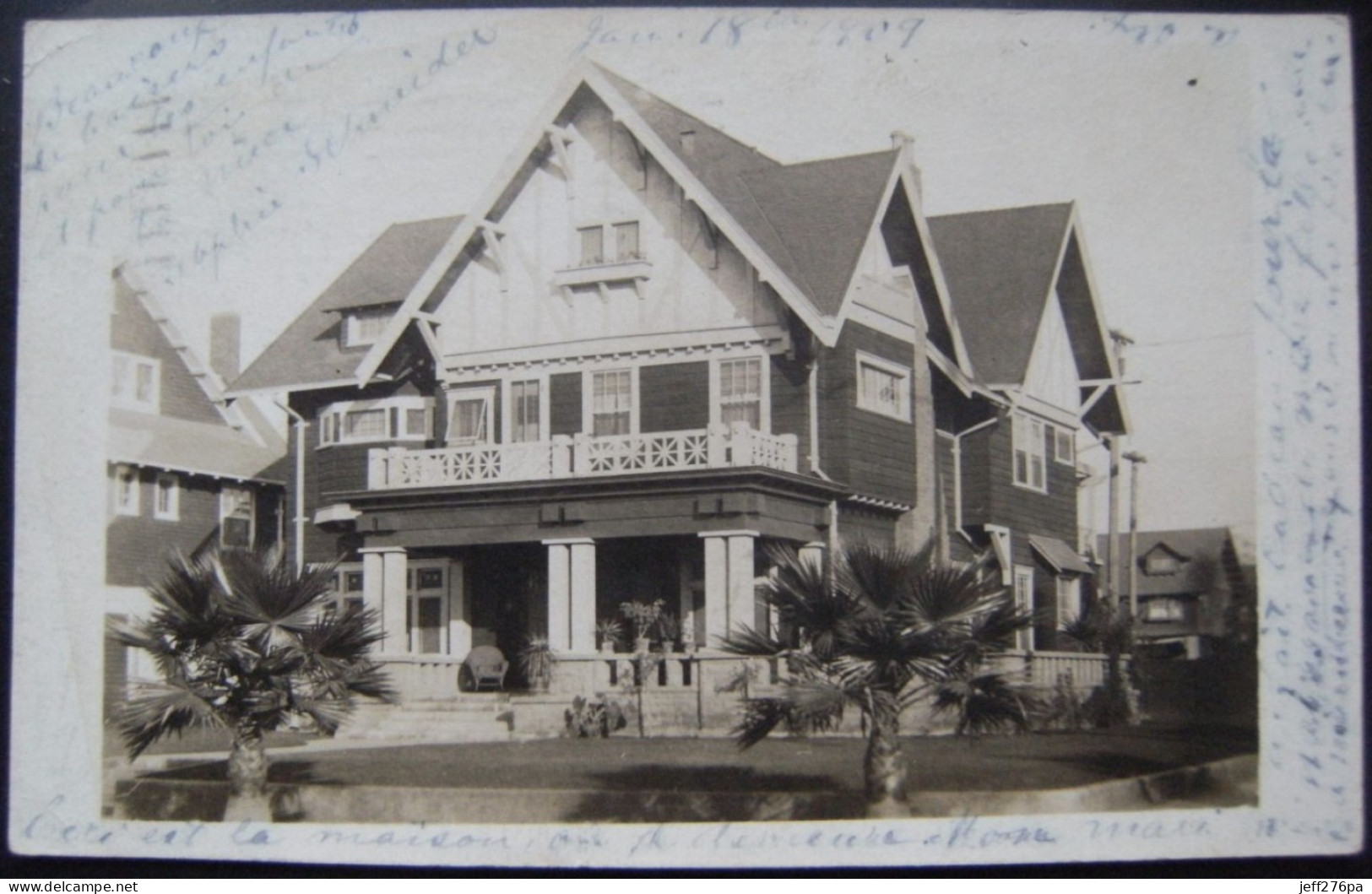 Carte Photo Los Angeles à Localiser - Une Villa Des Quartiers Chics - Vue D'ensemble En 1909   A Voir ! - Los Angeles