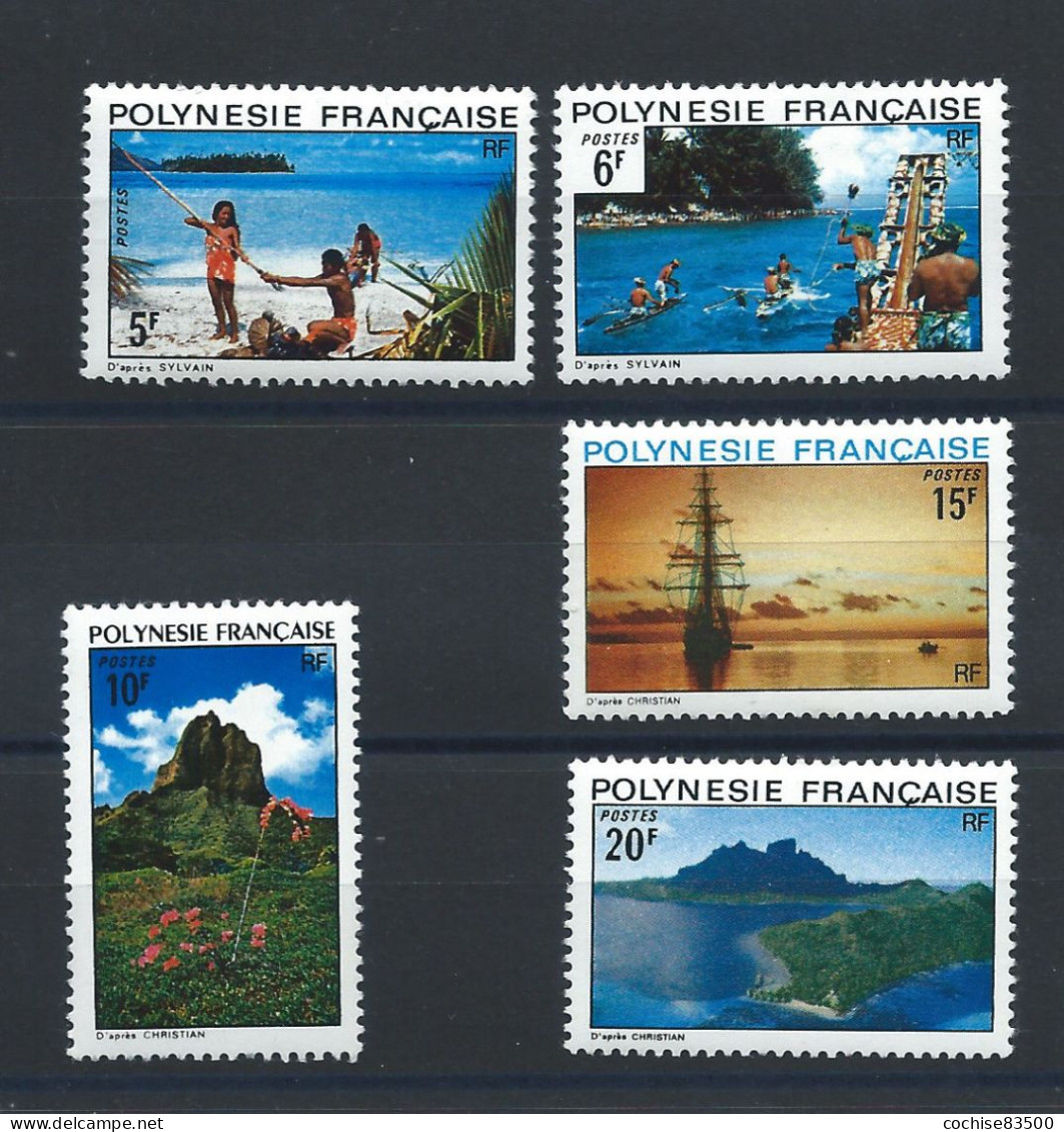 Polynésie N°98/102** (MNH) 1974 - Paysages - Ungebraucht