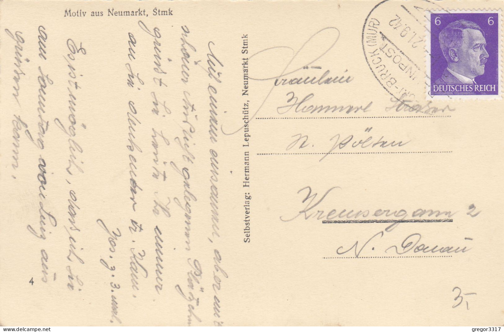 E4530) Motiv Aus NEUMARKT - Steiermark -  Wunderschöne, Alte AK - BAHNPOST 21.9.1942 - Neumarkt