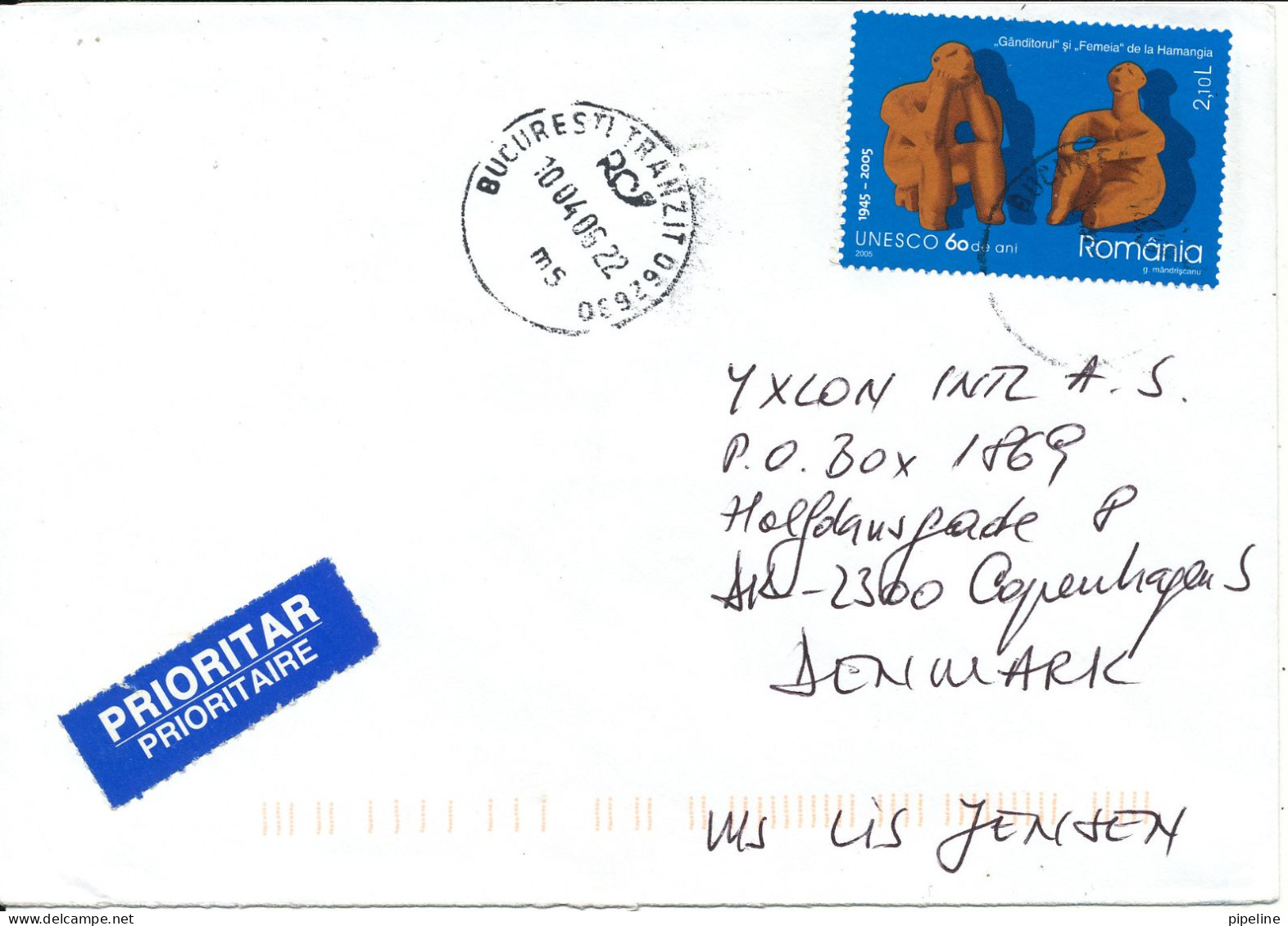 Romania Cover Sent To Denmark Bucuresti 10-4-2006 Single Franked - Covers & Documents