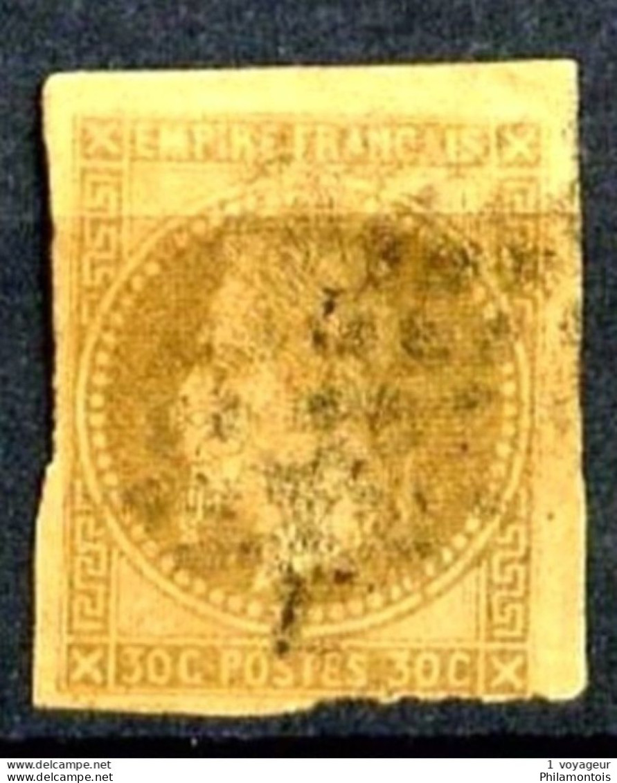 Col. Gén.  9 - 30c Brun Napoléon III - SANS DOUTE COIN DE FEUILLE - Oblitéré - Napoleone III