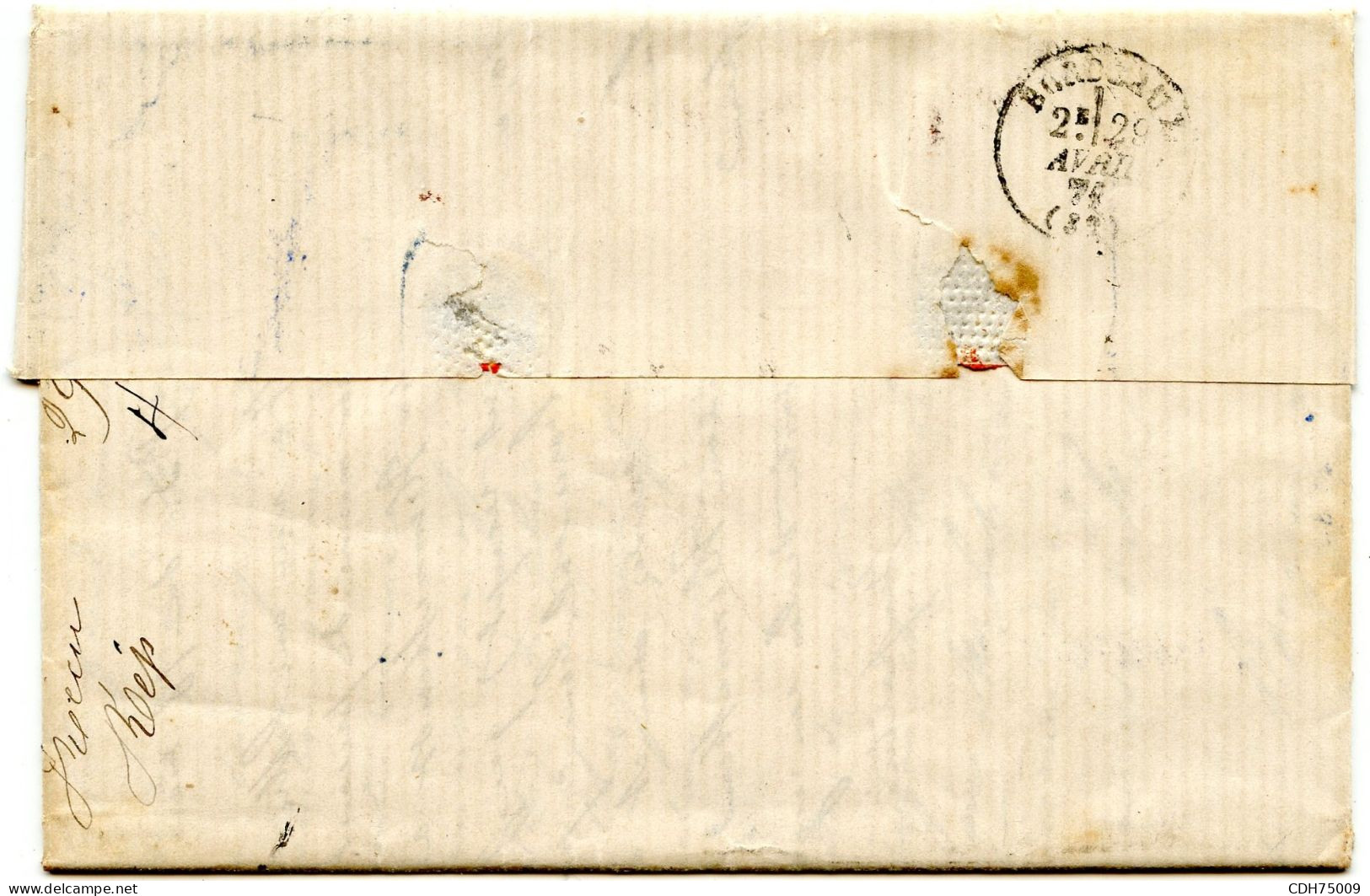 SINGAPOUR - LETTRE DE SINGAPOUR POUR BORDEAUX, 1871 - Singapore (1959-...)