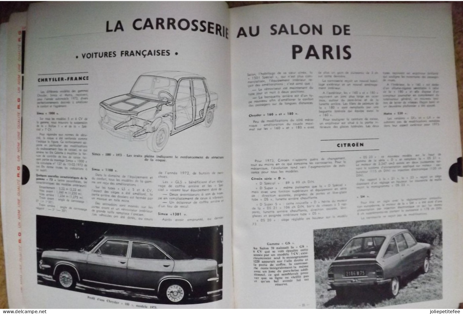 REVUE TECHNIQUE AUTOMOBILE.   LA CARROSSERIE..  1972 - Livres Dédicacés