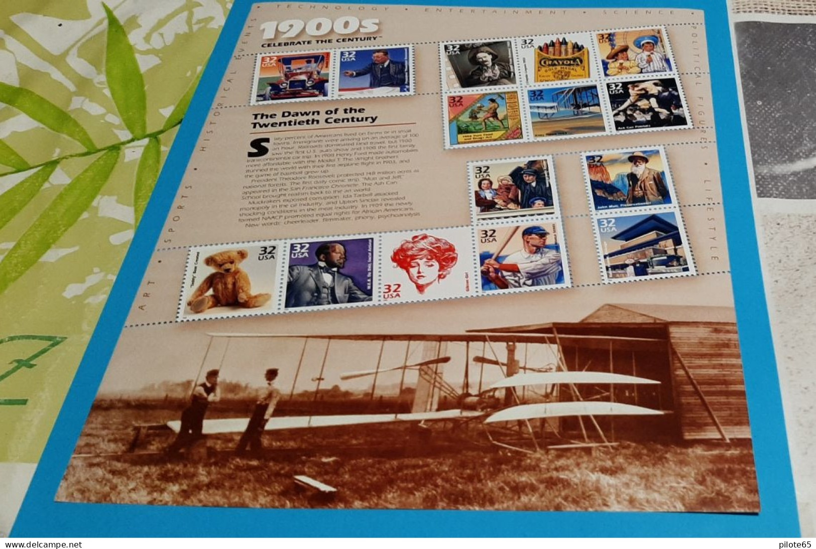 USA 1999 / CELEBRATE THE  20 TH CENTURY / 1900s - 1909s / TEDDY BEAR / MODEL T FORD / KITTY HAWK 1903 / 15 TP / NEUF FDC - Hojas Bloque