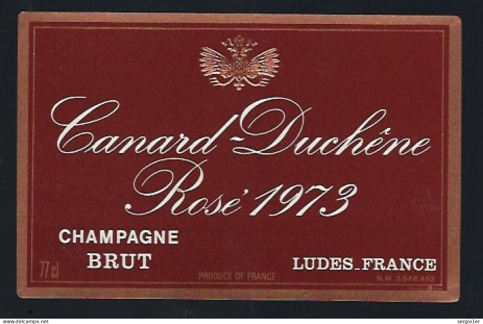 Etiquette Champagne  Brut Rosé   Millesime 1973 Canard Duchêne Ludes  Reims    Marne 51 - Champagne