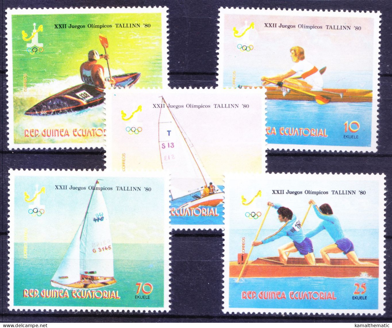 Equatorial Guinea 1978 MNH 5v, Summer Olympic Games 1980,  Aquatic Sports - Ete 1980: Moscou