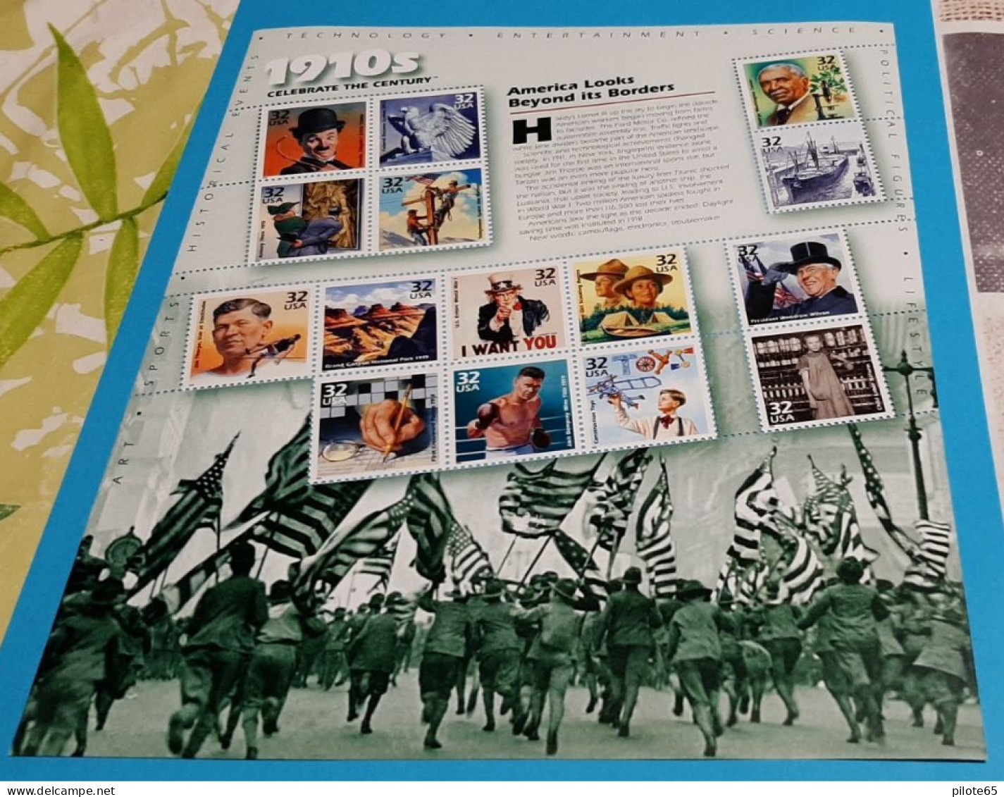 USA 1999 / CELEBRATE THE  20 TH CENTURY / 1910s - 1919s / CHARLIE CHAPLIN / CONSTRUCTION TOYS / 15 TP / NEUF FDC - Blocs-feuillets