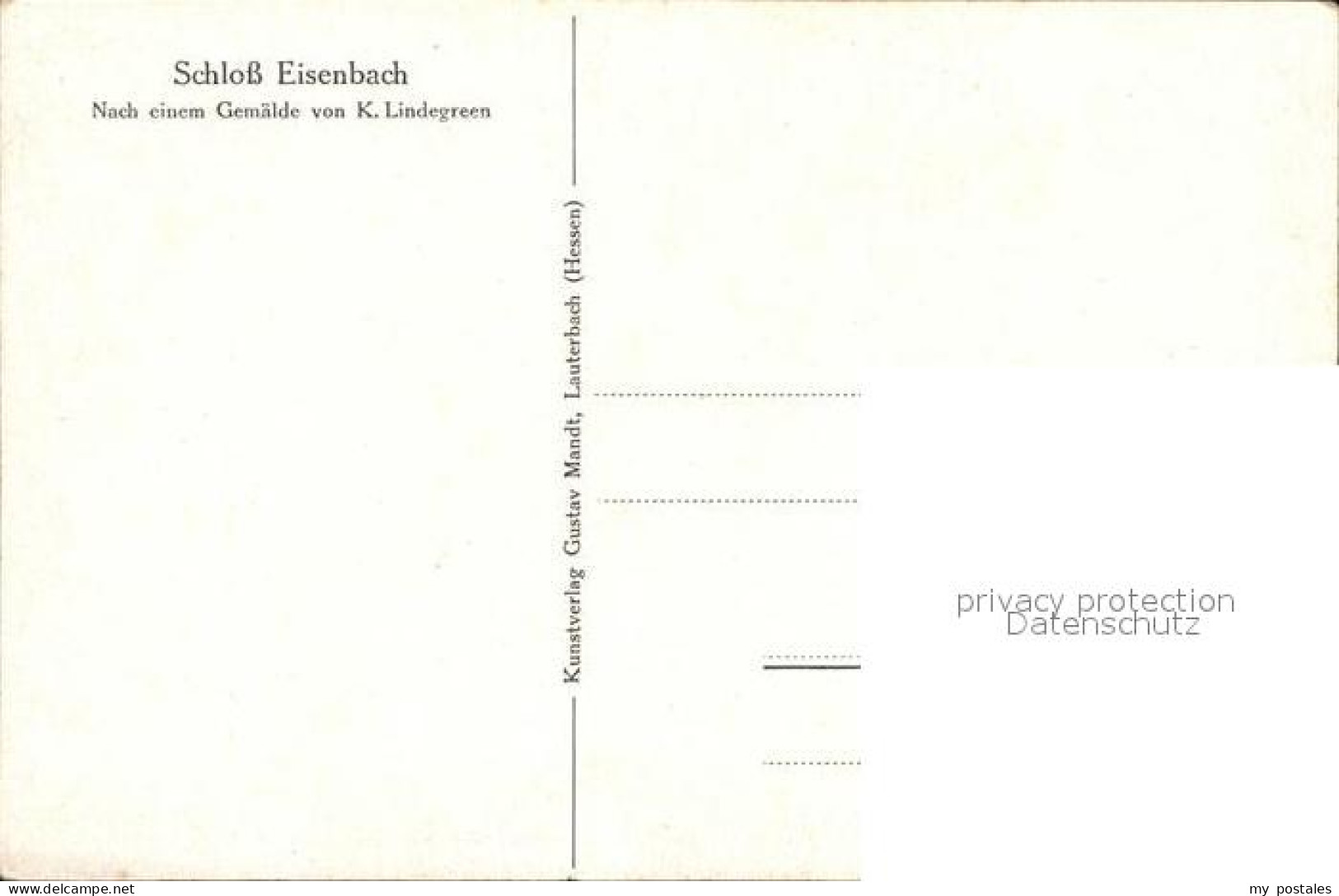 72421394 Schloss Eisenbach Kuenstlerkarte K. Lindegreen Schloss Eisenbach - Lauterbach