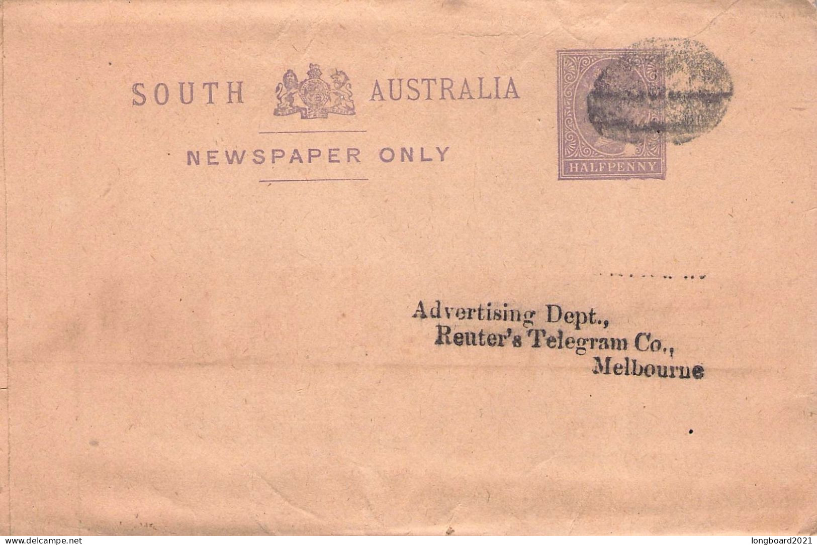 SOUTH AUSTRALIA - WRAPPER HALFPENNY - MELBOURNE / 5227 - Storia Postale