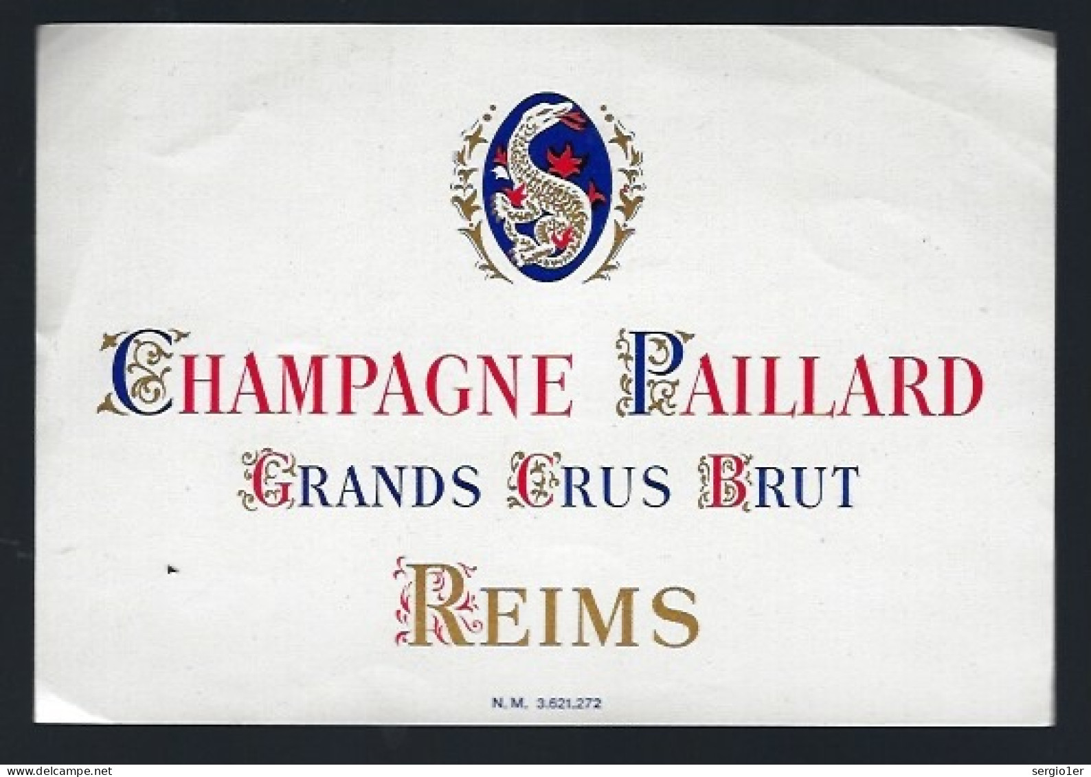 Etiquette Champagne Grands Crus Brut Paillard Reims  Marne 51 - Champagne