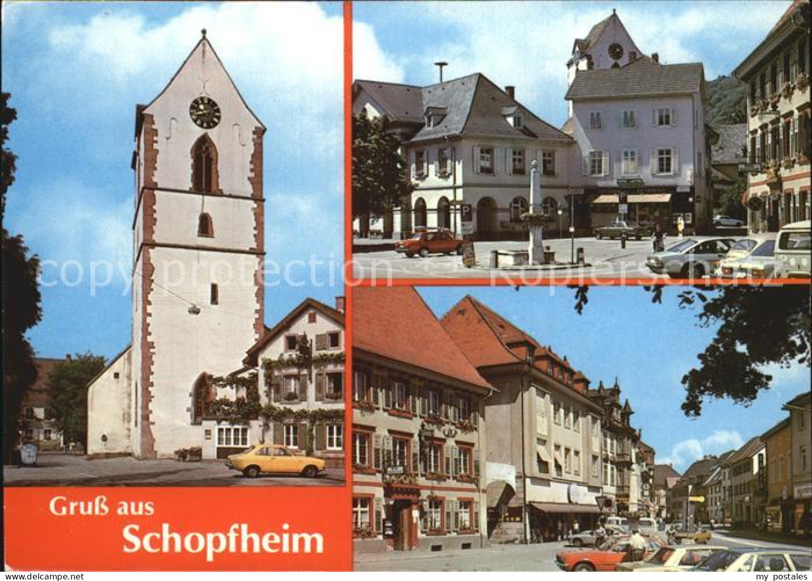 72421000 Schopfheim Kirche Marktplatz Strassenpartie Schopfheim - Schopfheim