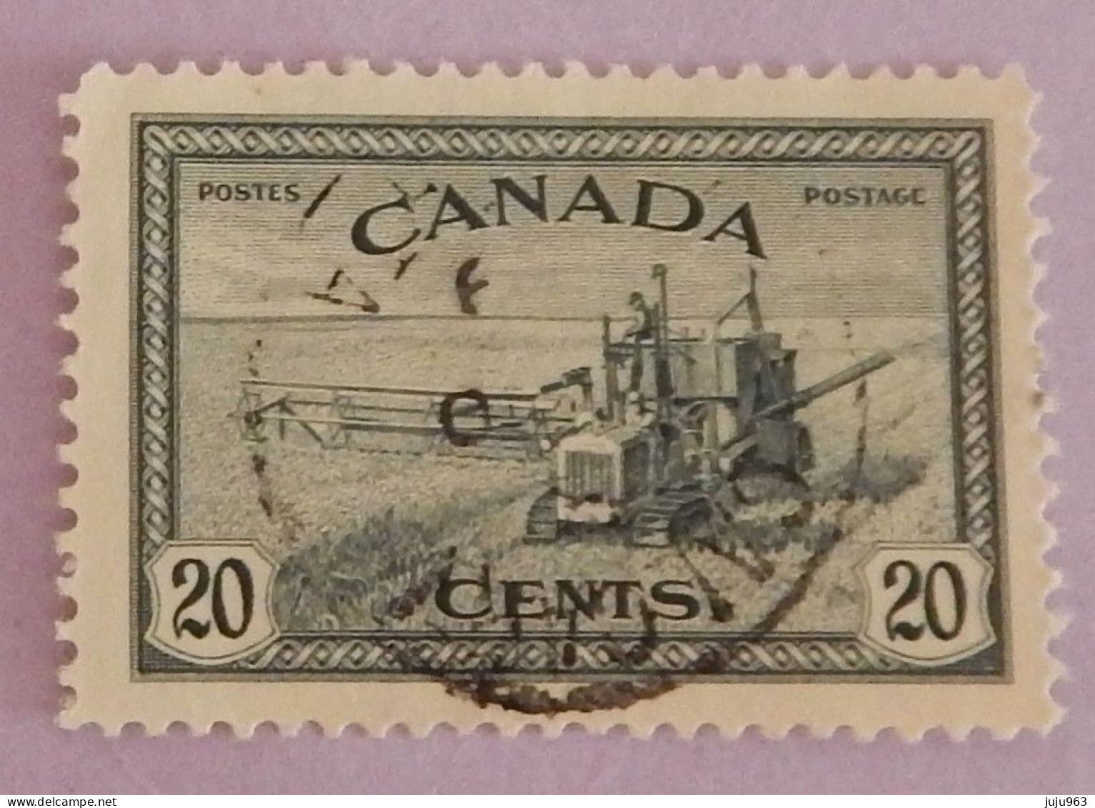 CANADA YT 222 OBLITÉRÉ "FAUCHEUSE-LIEUSE" ANNÉE 1946 - Gebraucht