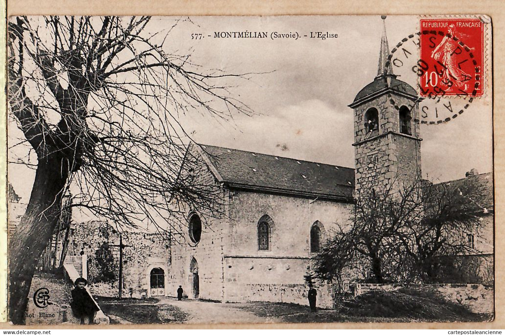 27759 /⭐ ◉  ♥️ MONTMELIAN 73-Savoie Eglise PLANAISE 12-07-1908 à BATAILLARD Place Marché Lyon-Vaise-Photo BLANC 577 - Montmelian