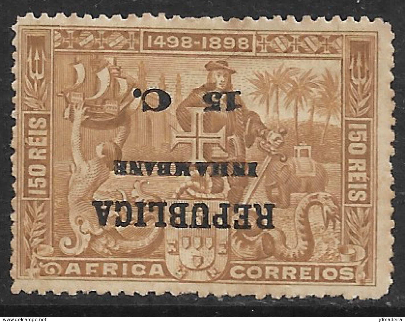 Inhambane – 1913 Sea Way To India Over Africa Stamps 15 C. Over 150 Réis INVERTED Overprint - Inhambane