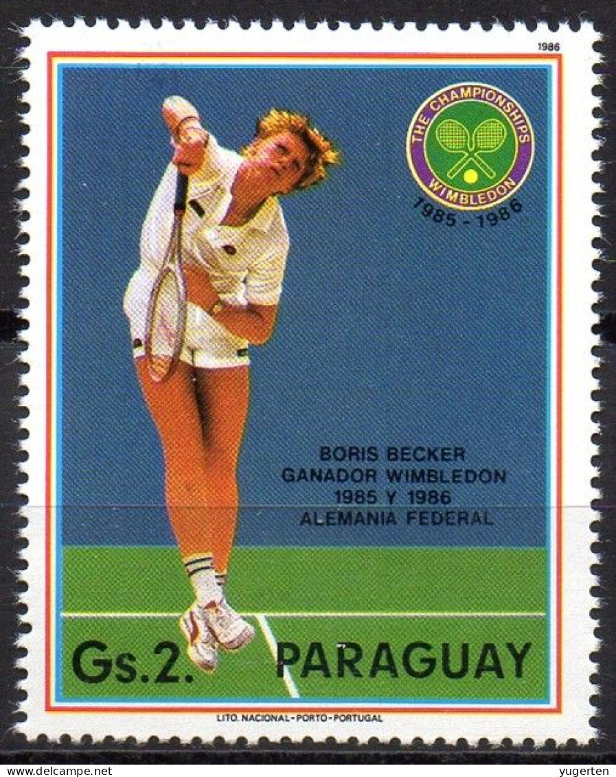 PARAGUAY 1986  - 1v - MNH - Boris Becker - German Tennis Player - Sport - Germany - Rugby