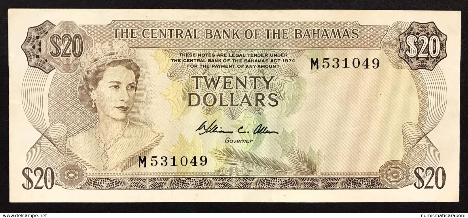 Bahamas 20 Dollars 1974 Pick#39b Queen Elizabeth IIà Bb+ Vf+ Lotto.594 - Bahamas