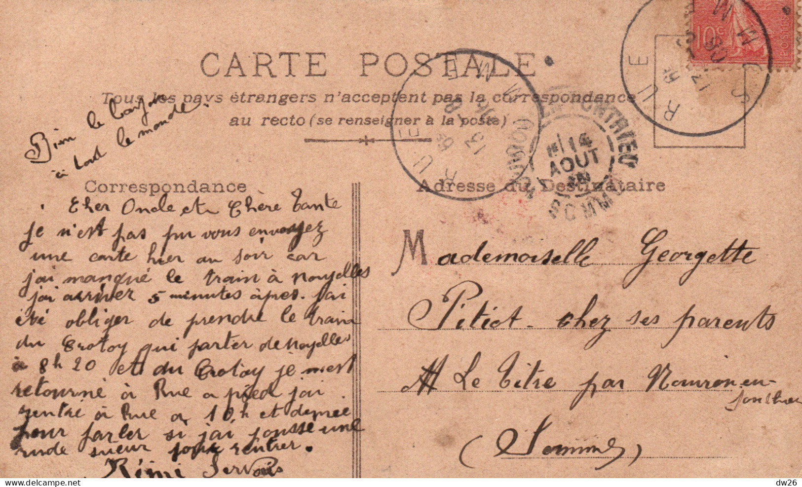 Représentation De Timbres: Stamps Postage Revenue - Lithographie: Fleurs Et Armoiries, Dieu Est Mon Droit - Carte 1906 - Postzegels (afbeeldingen)